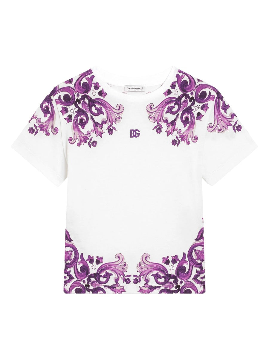 DOLCE & GABBANA Girls' Short Sleeve Cotton T-Shirt
