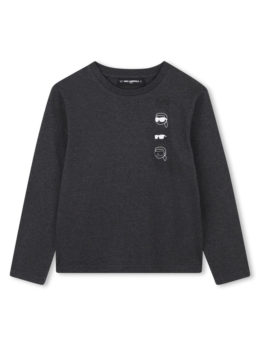 KARL LAGERFELD Boys' Logo T-Shirt - Charcoal