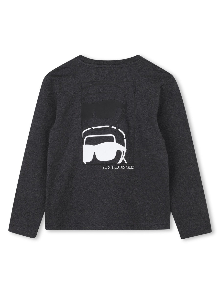KARL LAGERFELD Boys' Logo T-Shirt - Charcoal