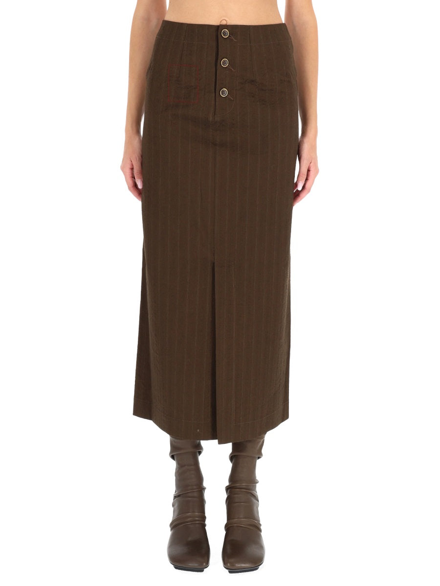 UMA WANG MIDI GAD SKIRT - Elegant Wool Blend