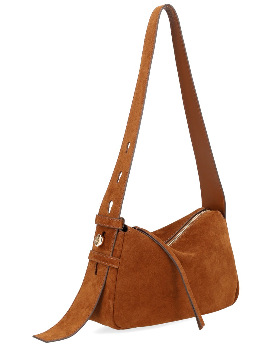 TORY BURCH Chic Suede and Leather Handbag