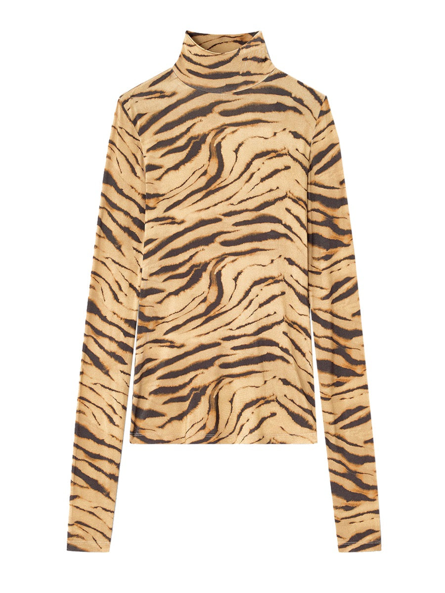 GANNI Fitted Zebra Print Top