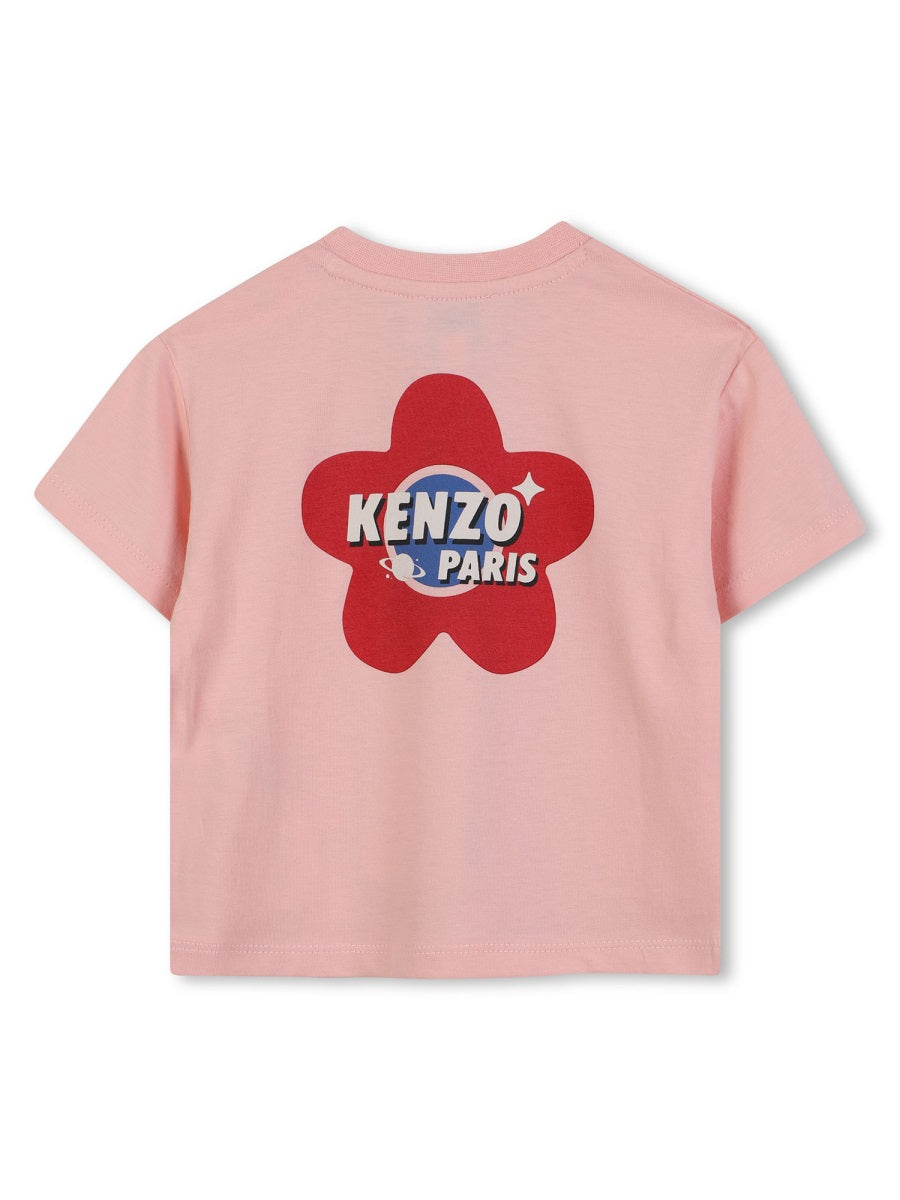 KENZO Mini Cotton T-Shirt for Baby Girls - FW25 Collection