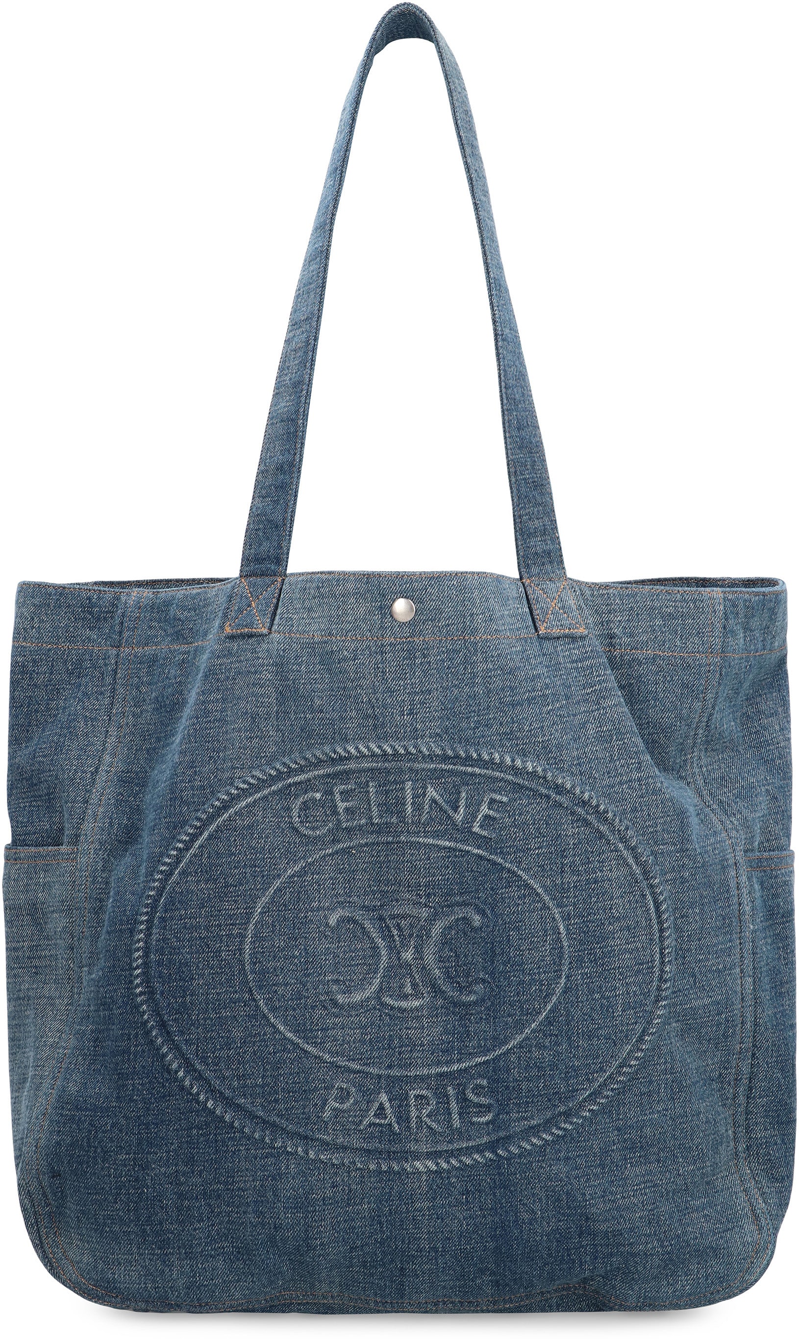 CELINE Grande Denim Basket Tote Handbag - 50 cm