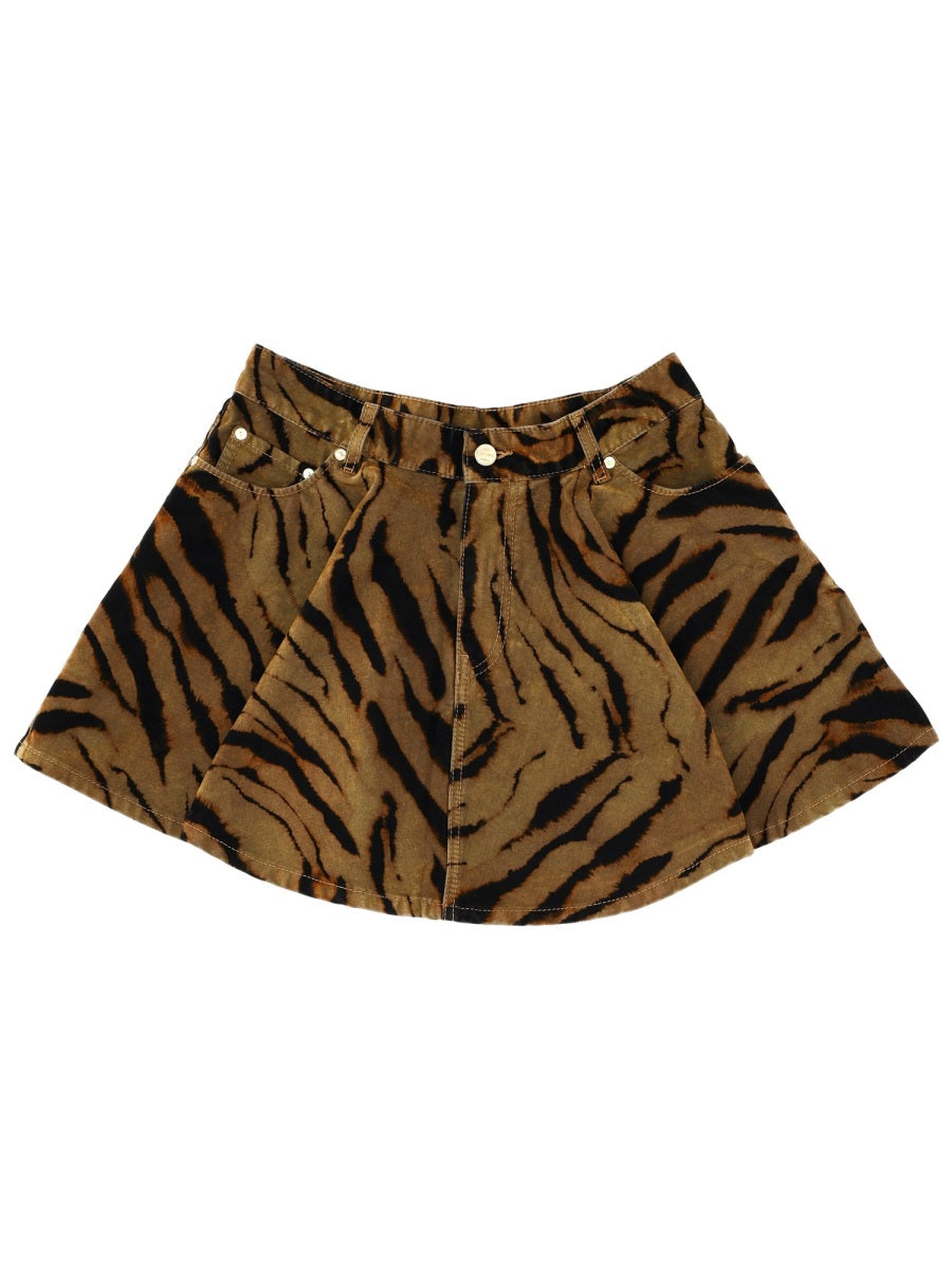 GANNI Eco-Friendly Animal Print Mini Skirt