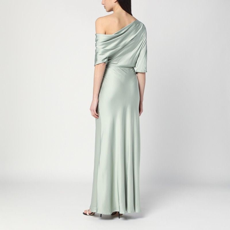 MALINA Asymmetrical Long Dress with Draped Details