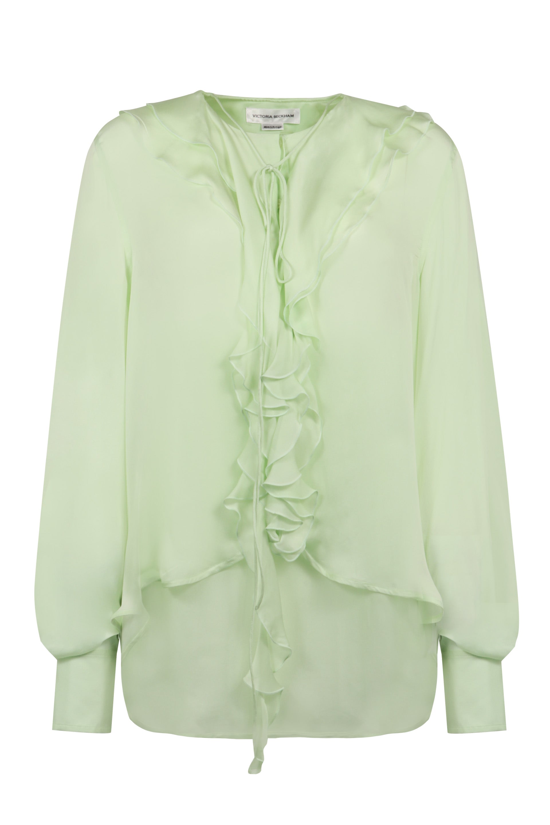 VICTORIA BECKHAM Silk Blouse with Ruffle and Bow Detail