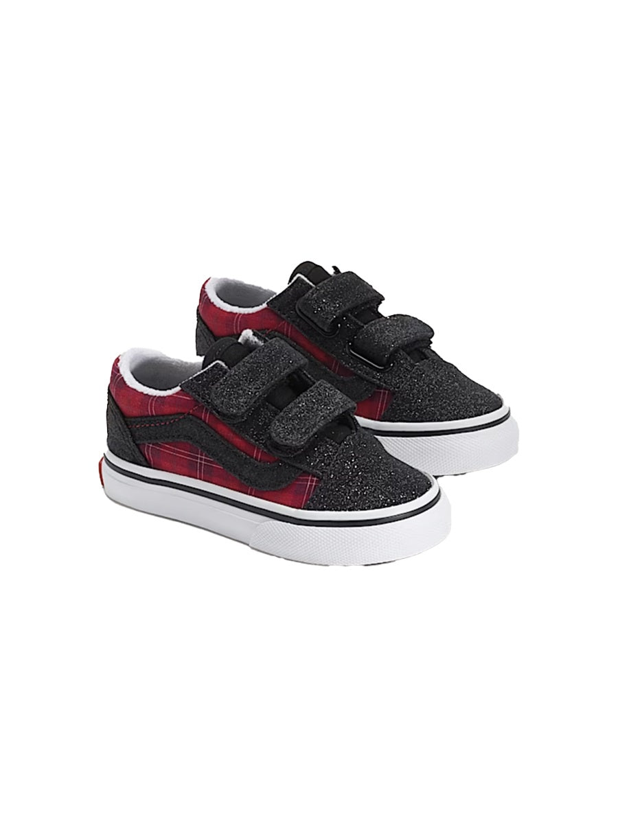 VANS Old Skool Mini Glitter Plaid Sneakers