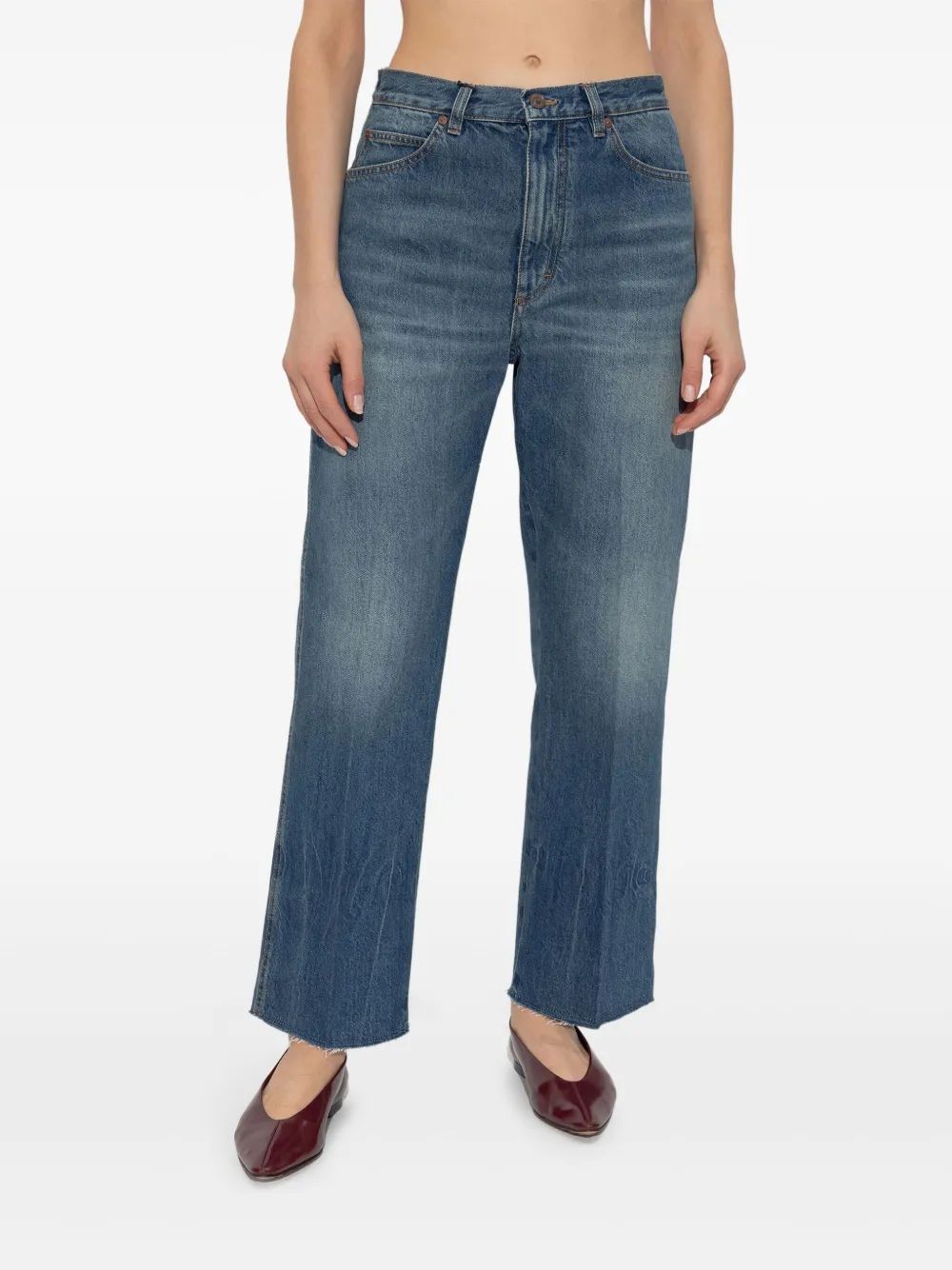 VICTORIA BECKHAM Vintage Cropped Denim Jean Pants for Women