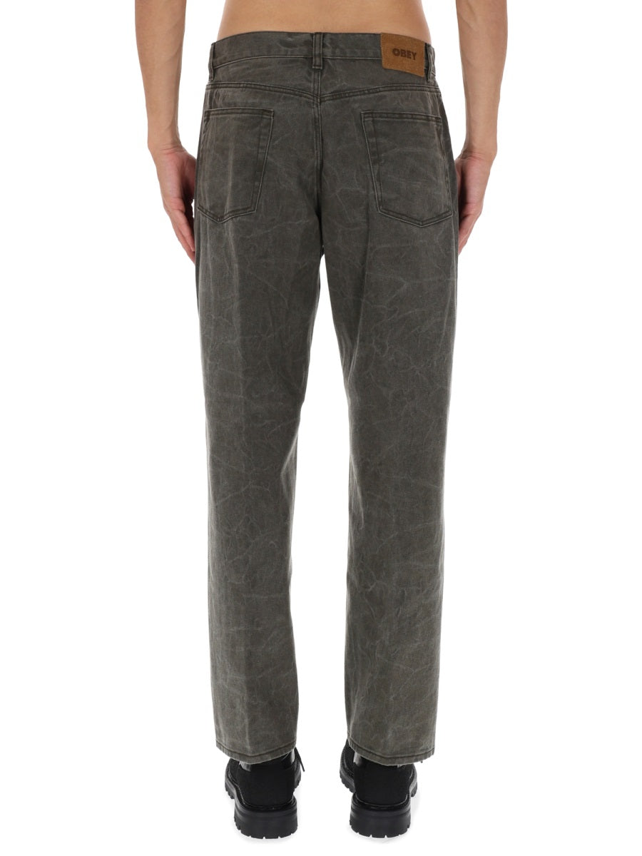 OBEY Urban Wrinkle Wash Jeans for Men