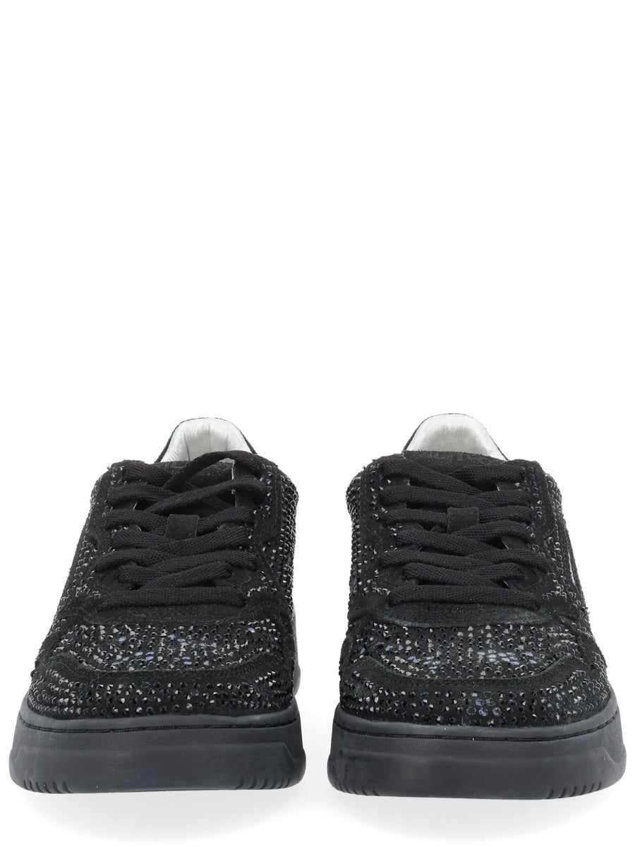 AUTRY Rhinestone-Embellished Suede Cow Leather Sneakers