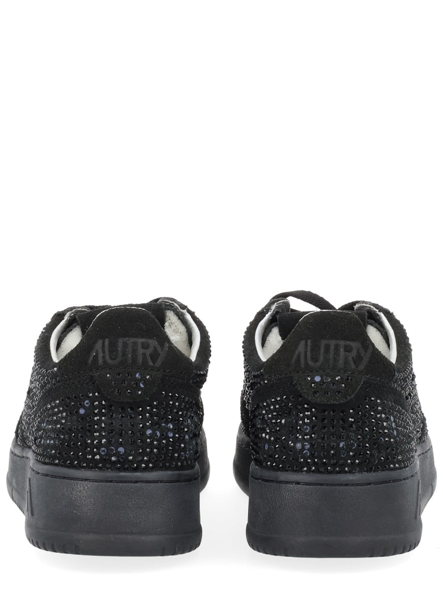 AUTRY Rhinestone-Embellished Suede Cow Leather Sneakers