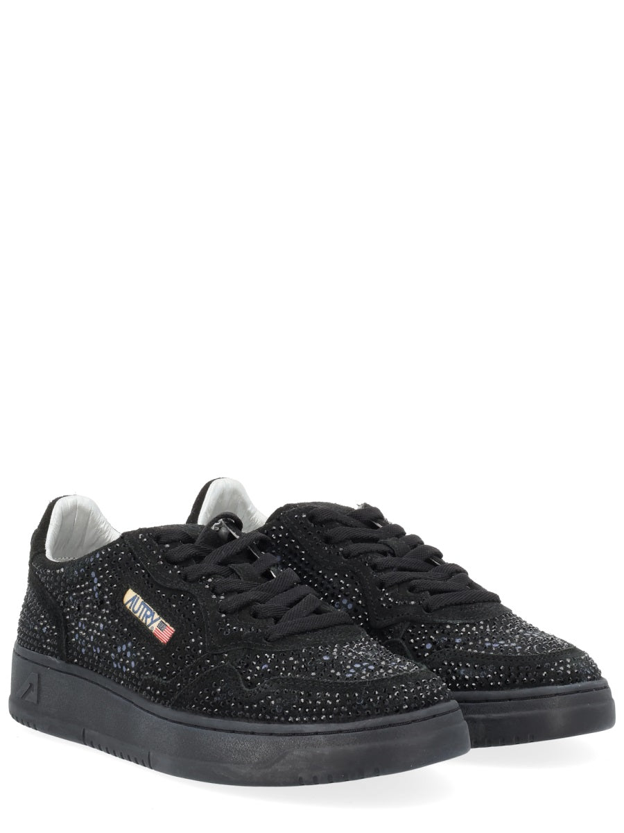 AUTRY Rhinestone-Embellished Suede Cow Leather Sneakers