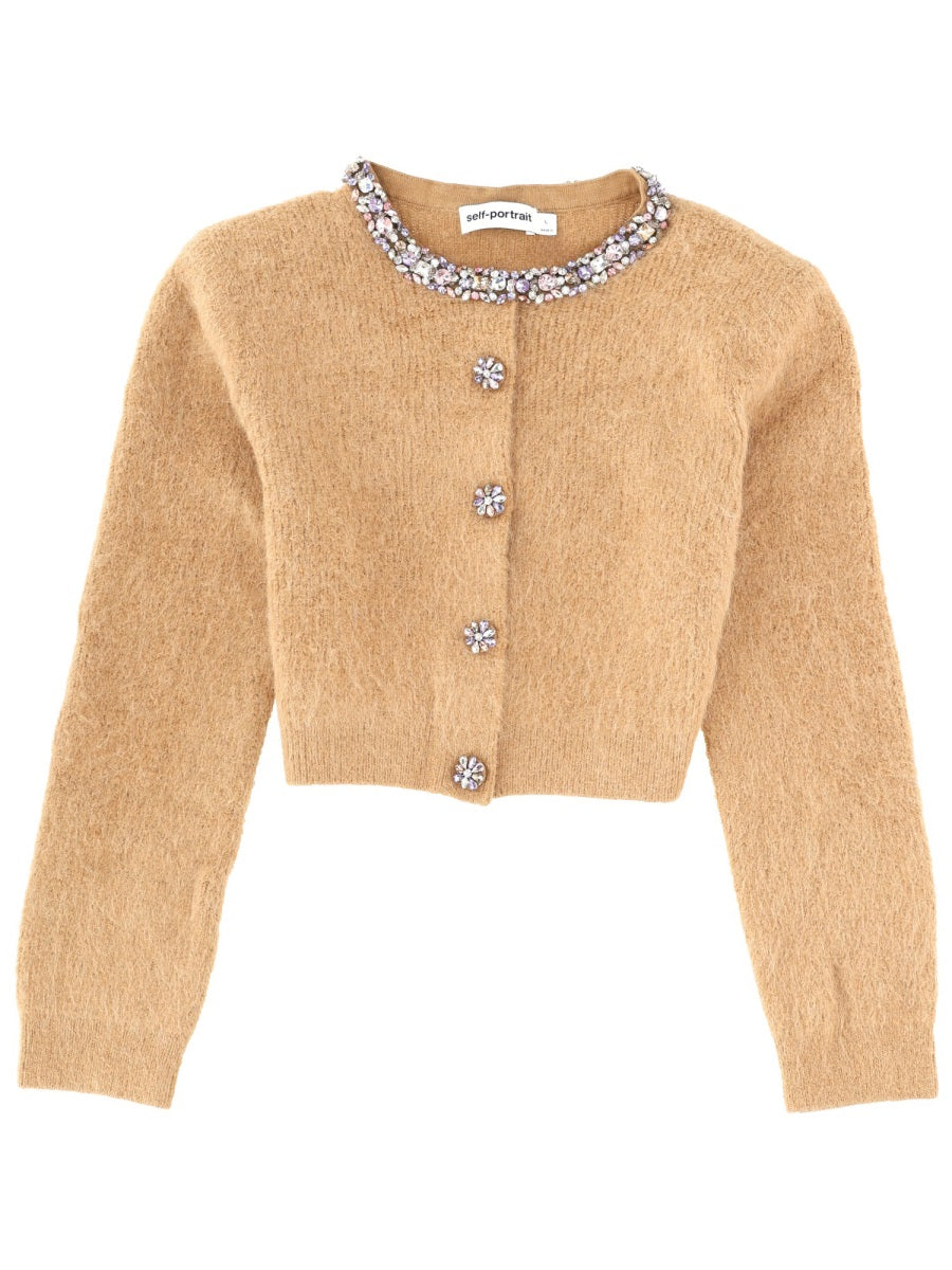 SELF-PORTRAIT Feminine Knit Sweater with Artistic Detail