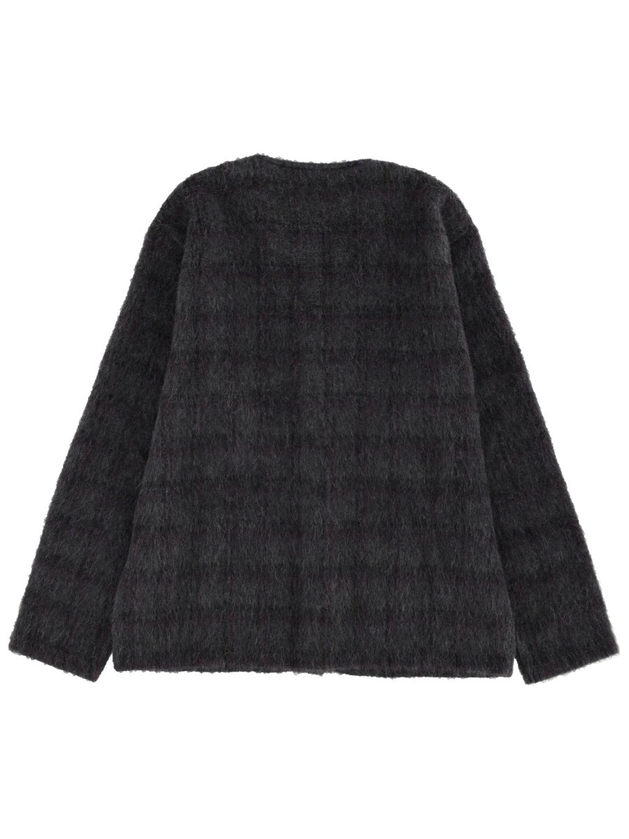 OUR LEGACY Fuzzy Check Wool Blend Sweater