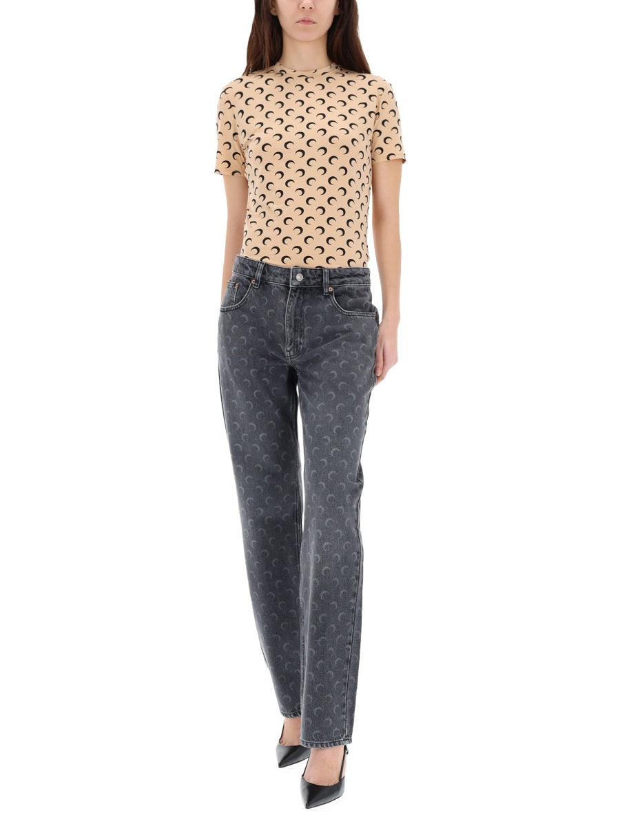 MARINE SERRE Cotton Denim Jeans for Women - FW25 Collection