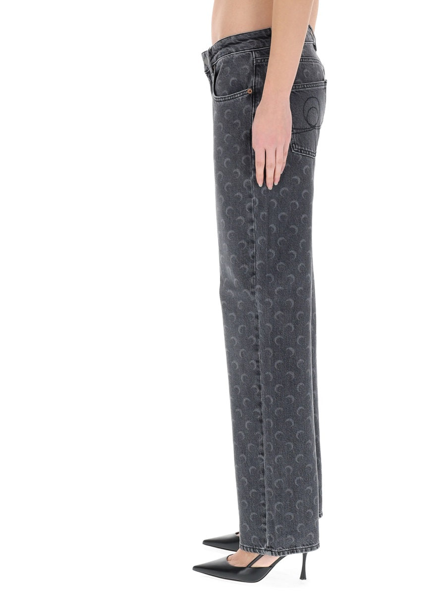 MARINE SERRE Cotton Denim Jeans for Women - FW25 Collection
