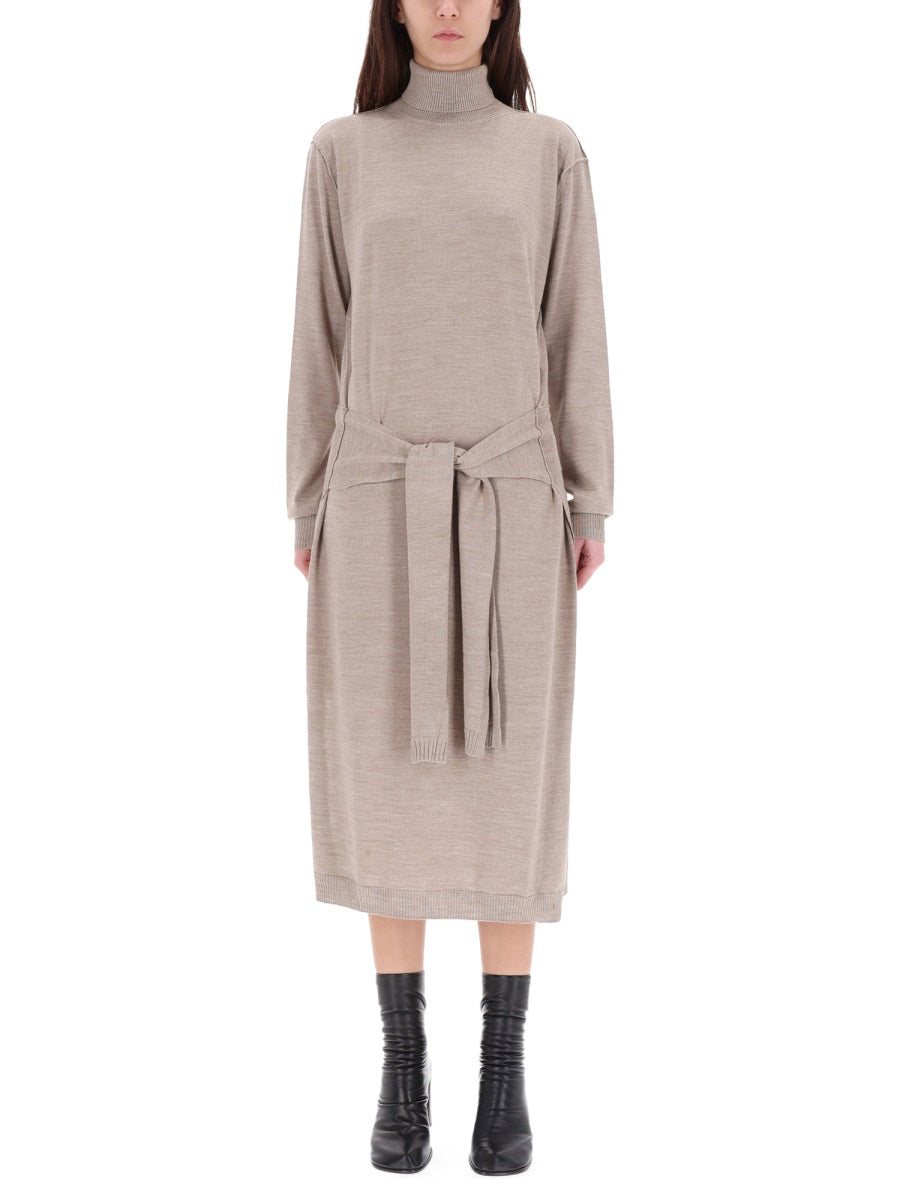 LEMAIRE Elegant Mini Dress with Wool Blend