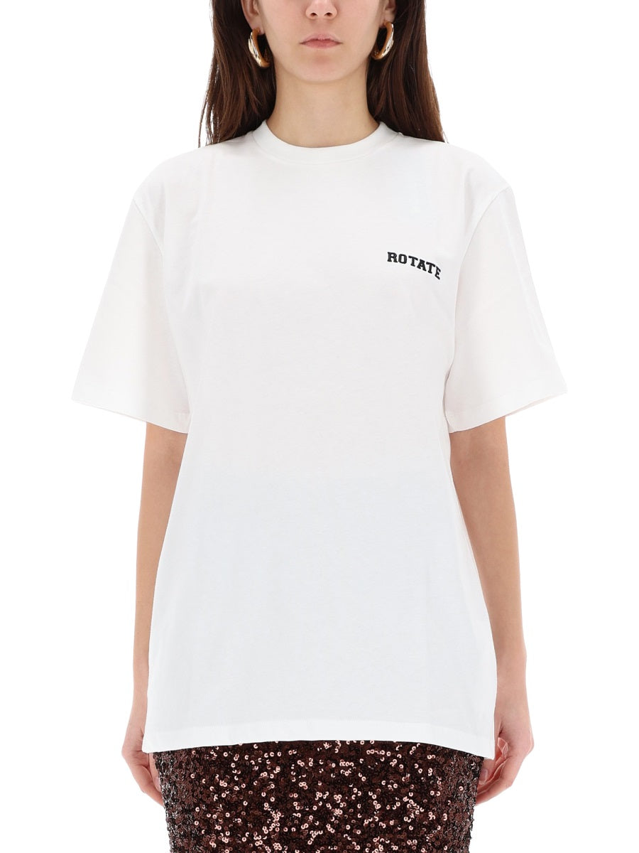 ROTATE BIRGER CHRISTENSEN Organic Cotton T-Shirt for Women - Spring/Summer 2026