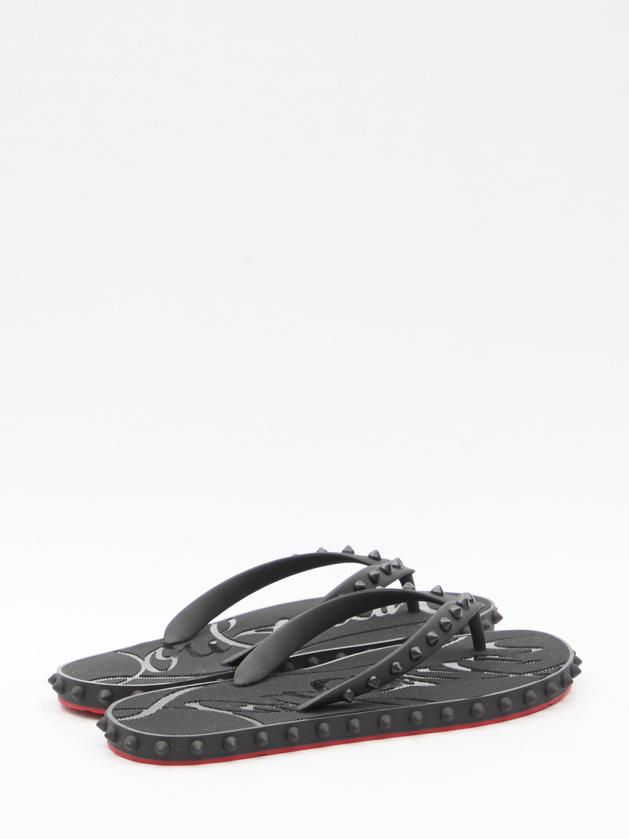 CHRISTIAN LOUBOUTIN Signature Flip Flops with Tonal Spikes - Women's Size Available