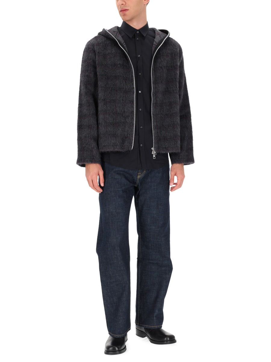 OUR LEGACY Fuzzed Plum Check Hairy Wool Sweatshirt - SS26