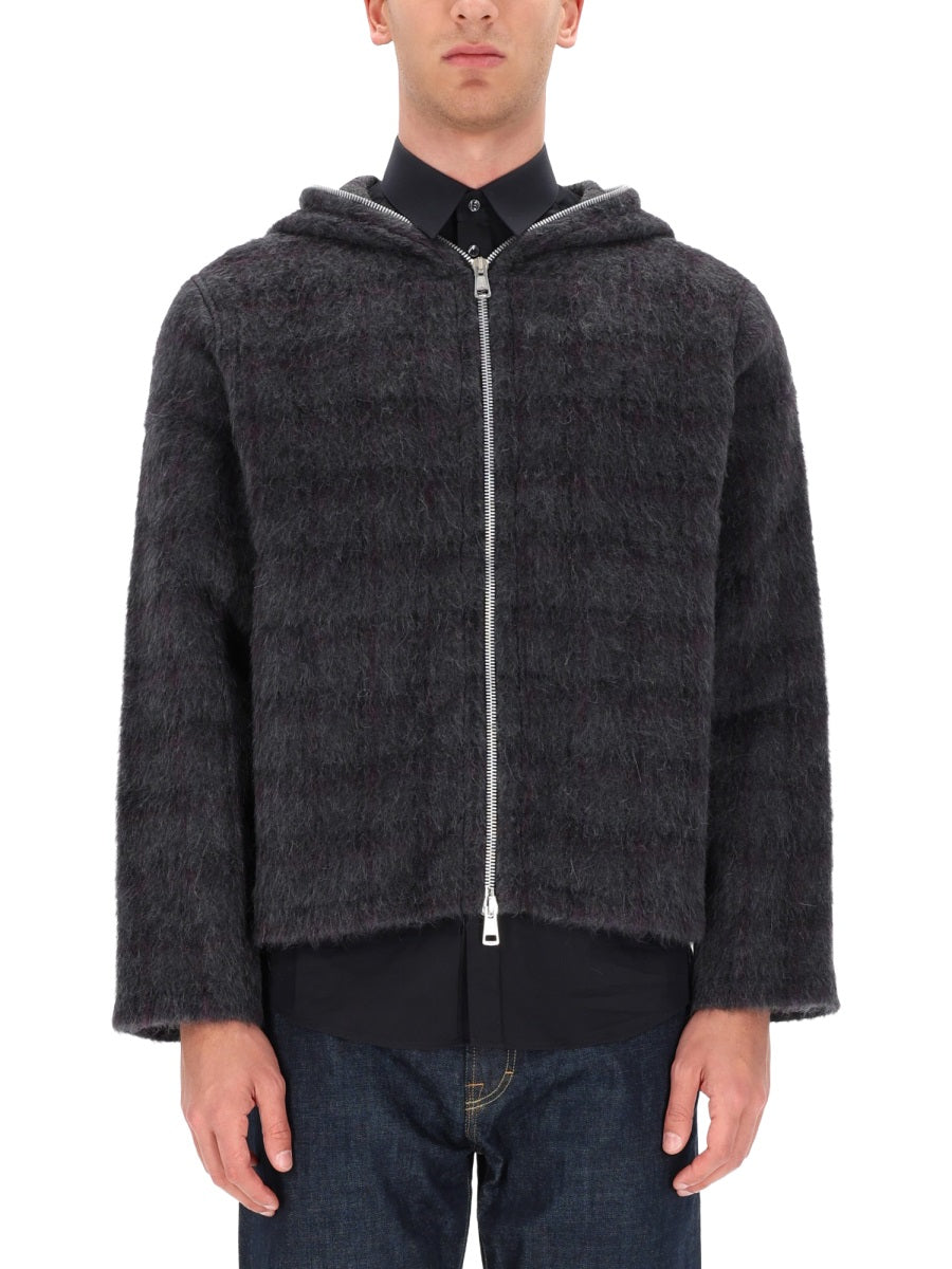OUR LEGACY Fuzzed Plum Check Hairy Wool Sweatshirt - SS26