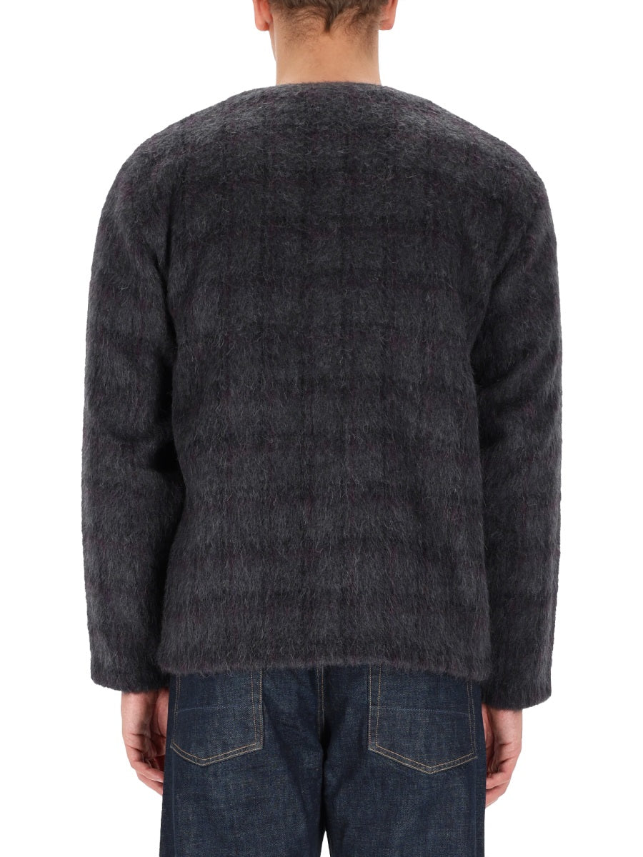 OUR LEGACY Fuzzy Check Wool Blend Sweater