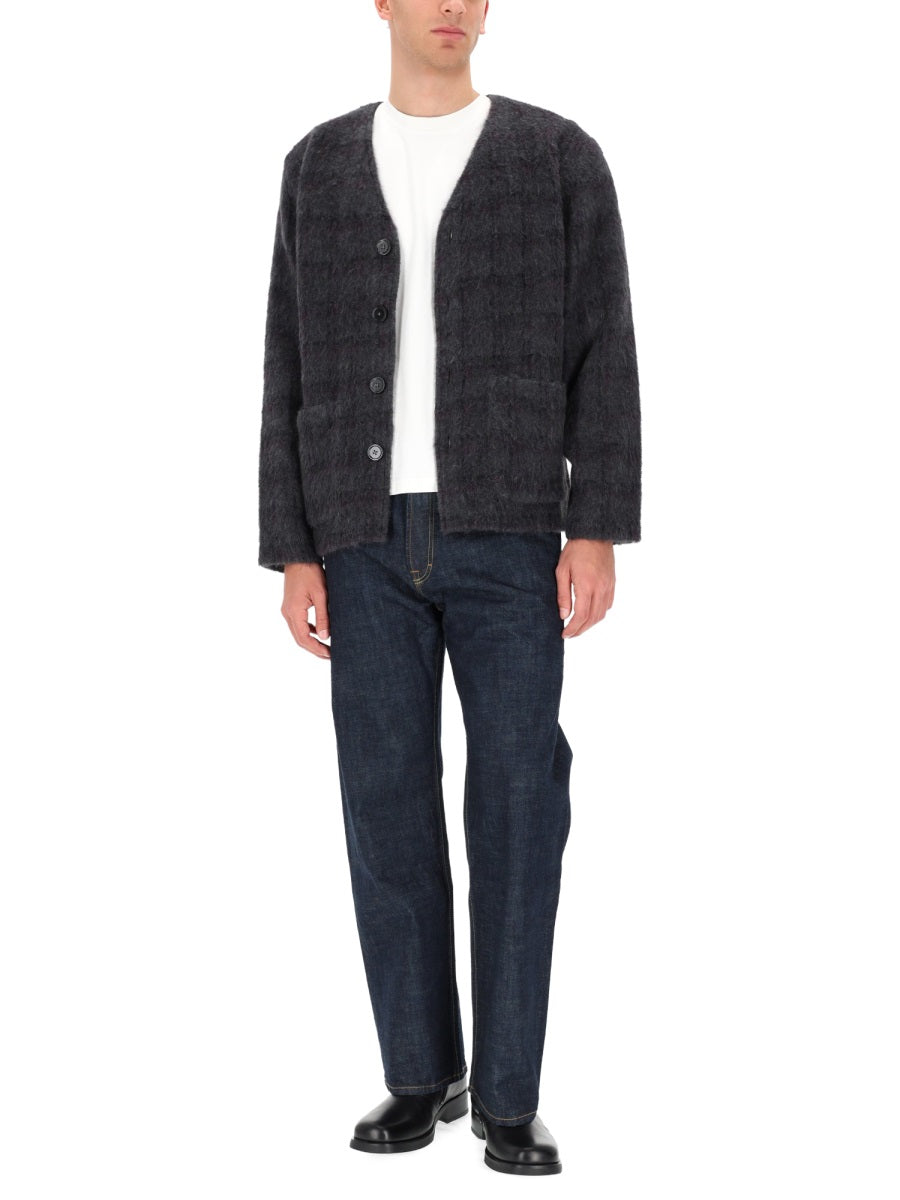 OUR LEGACY Fuzzy Check Wool Blend Sweater