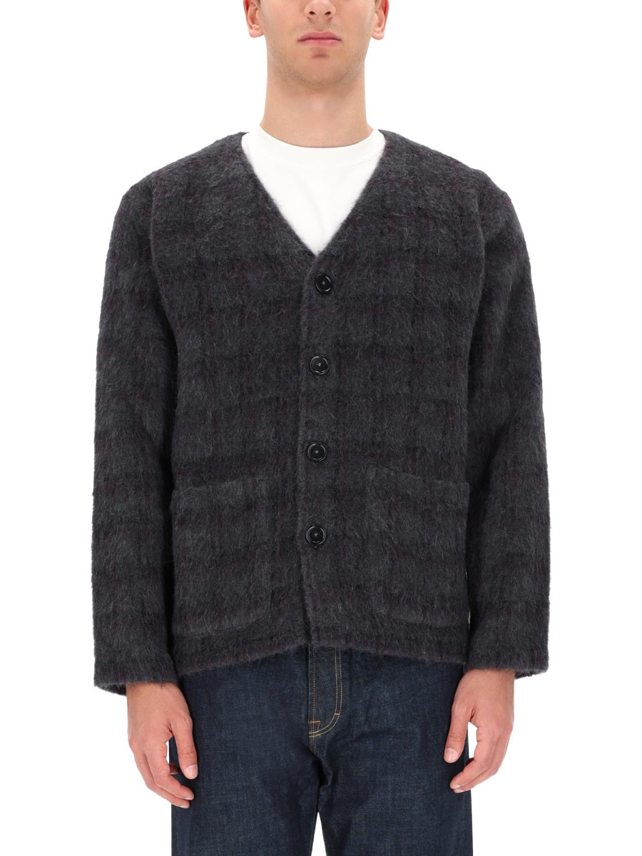OUR LEGACY Fuzzy Check Wool Blend Sweater