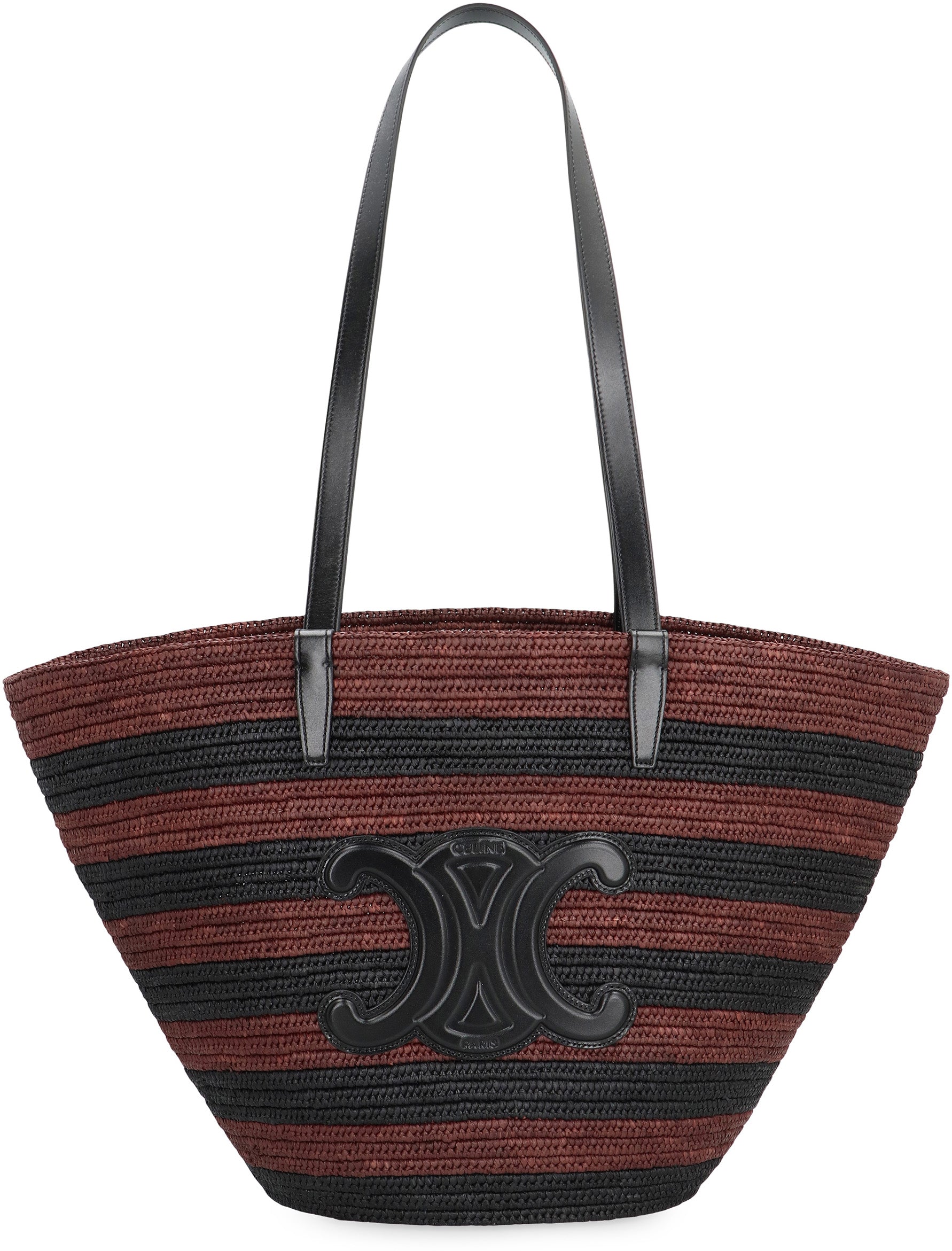 CELINE Classic Woven Raffia Tote Handbag - 24 cm