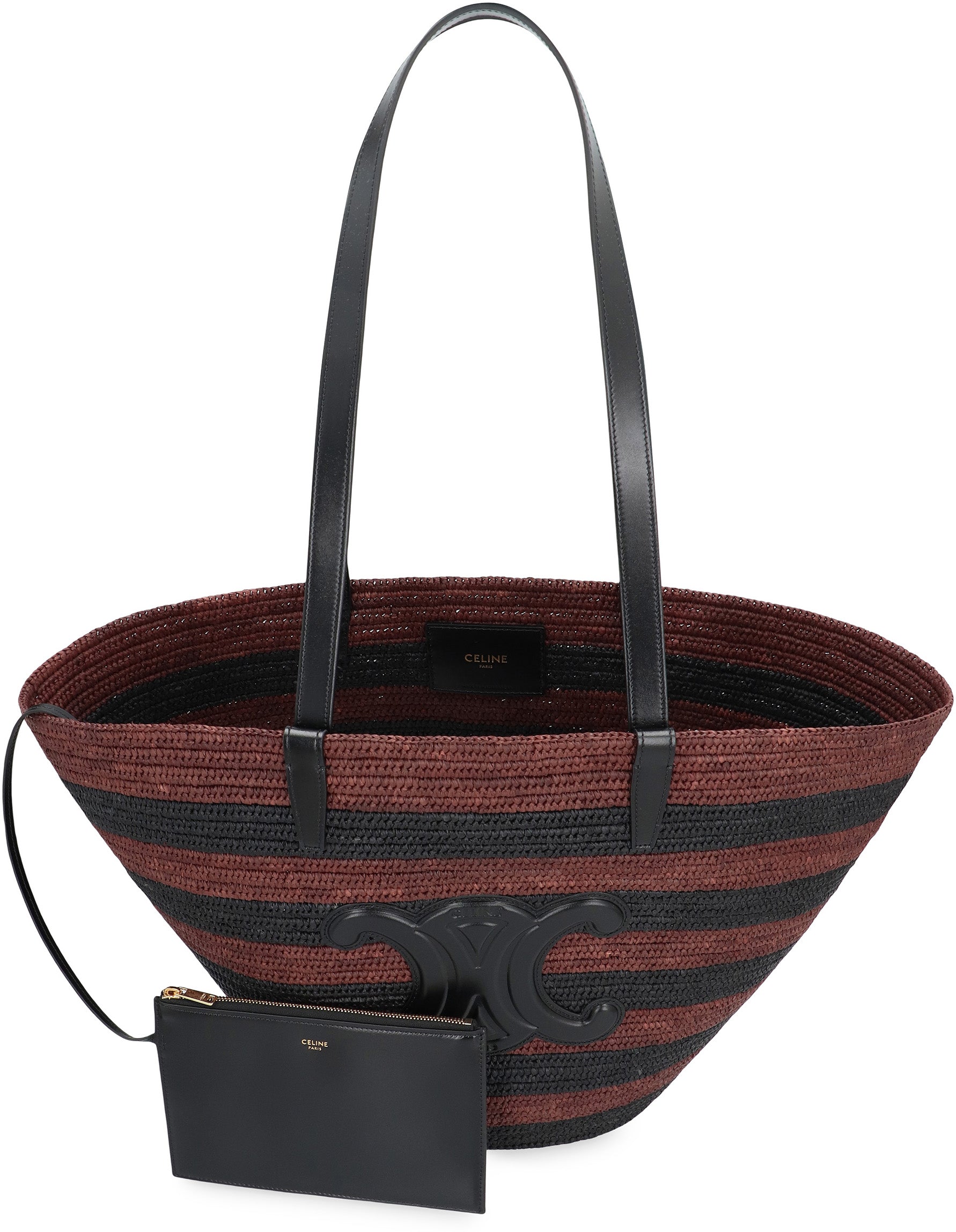 CELINE Classic Woven Raffia Tote Handbag - 24 cm