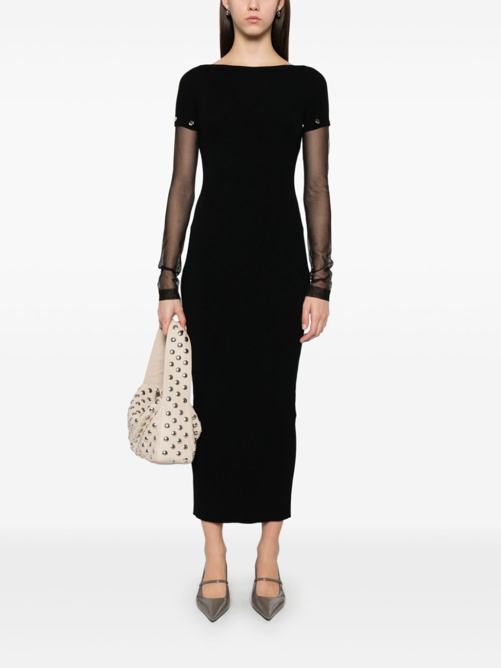 MAX MARA SPORTMAX Knit Long Dress with Detachable Sleeves
