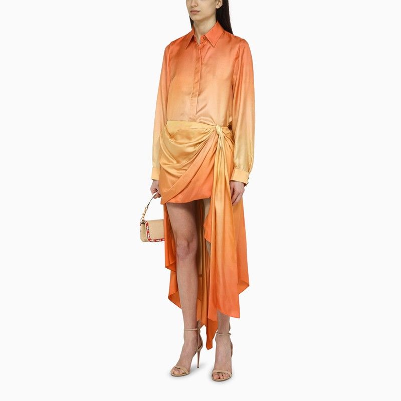 ZIMMERMANN Two-Tone Silk Tranquility Mini Shirt