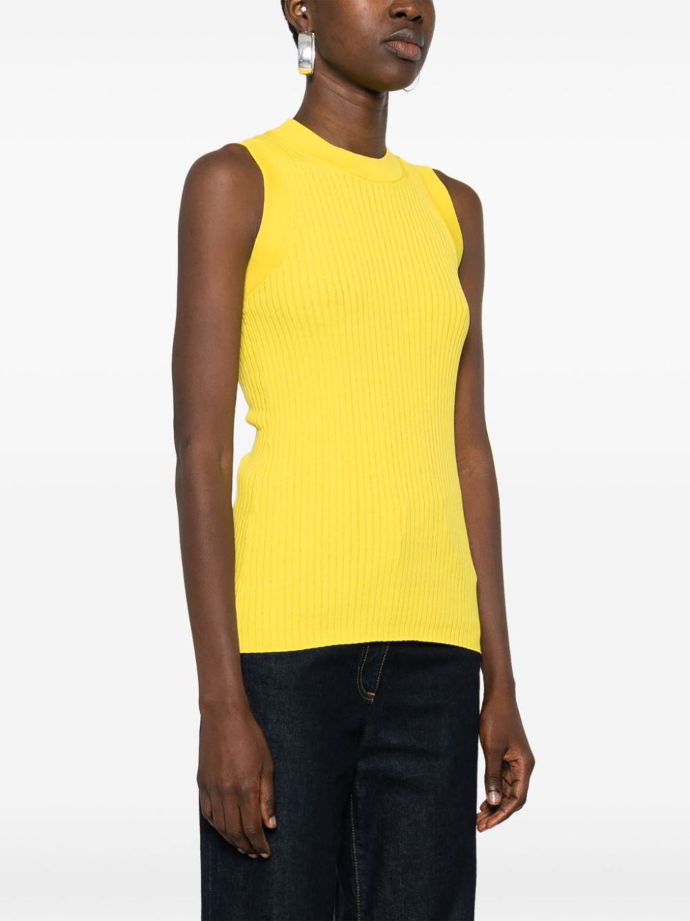 MAX MARA SPORTMAX Ribbed Cotton Tank Top - Women's Mini