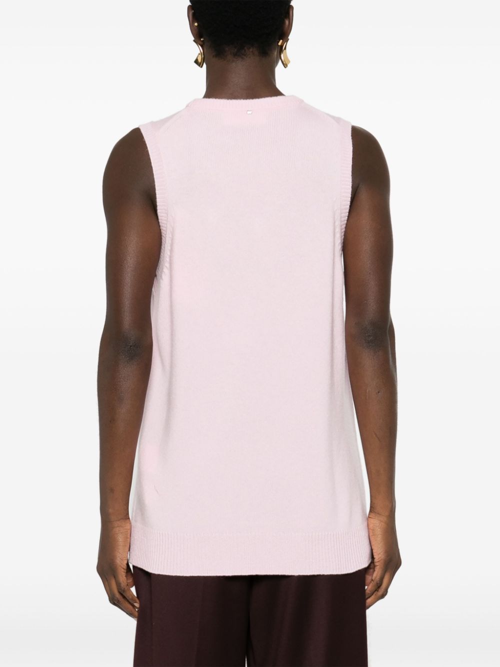 MAX MARA SPORTMAX Wool-Cashmere Blend V-Neck Sleeveless Vest