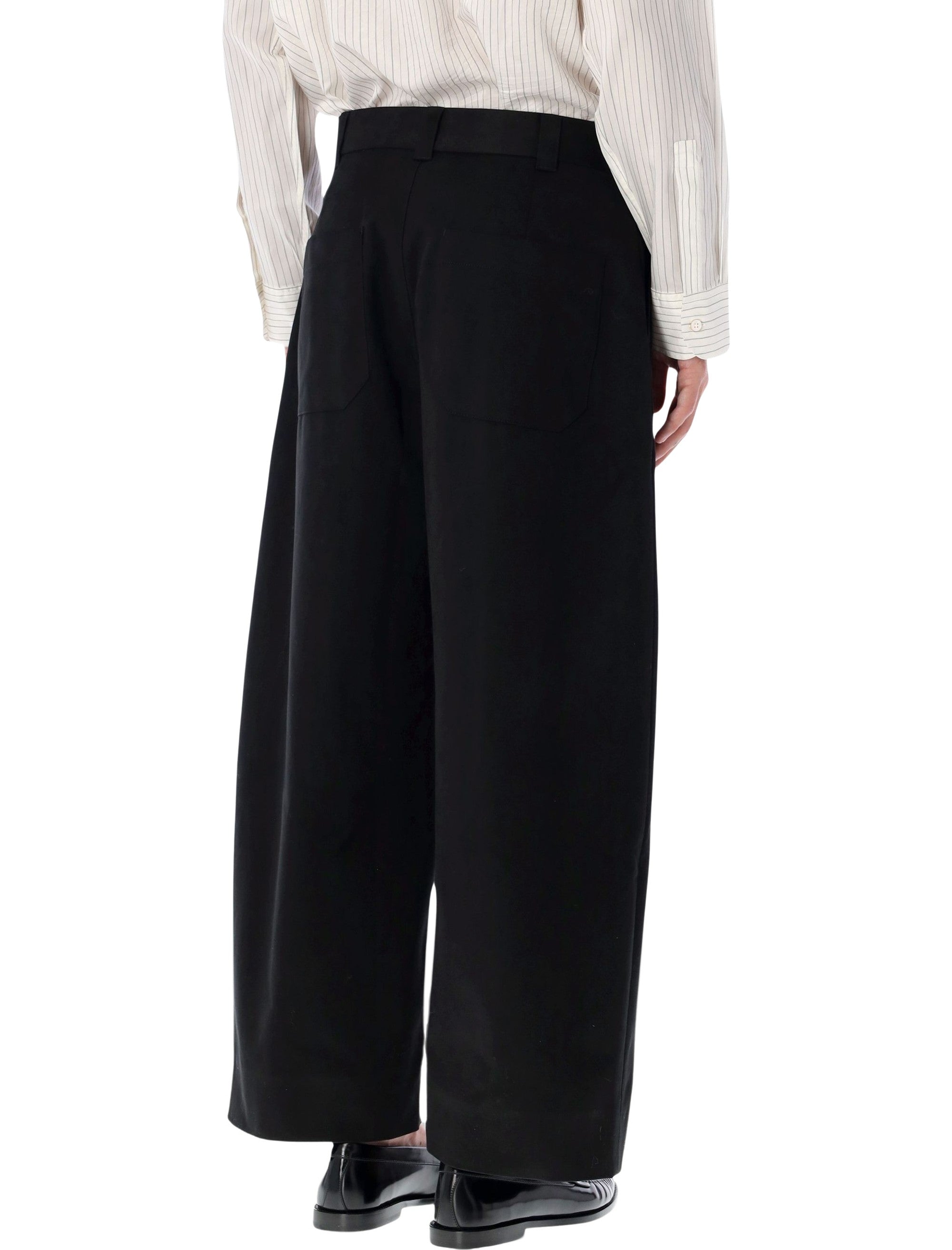 STUDIO NICHOLSON Wide-Leg Peached Cotton Trousers - Large