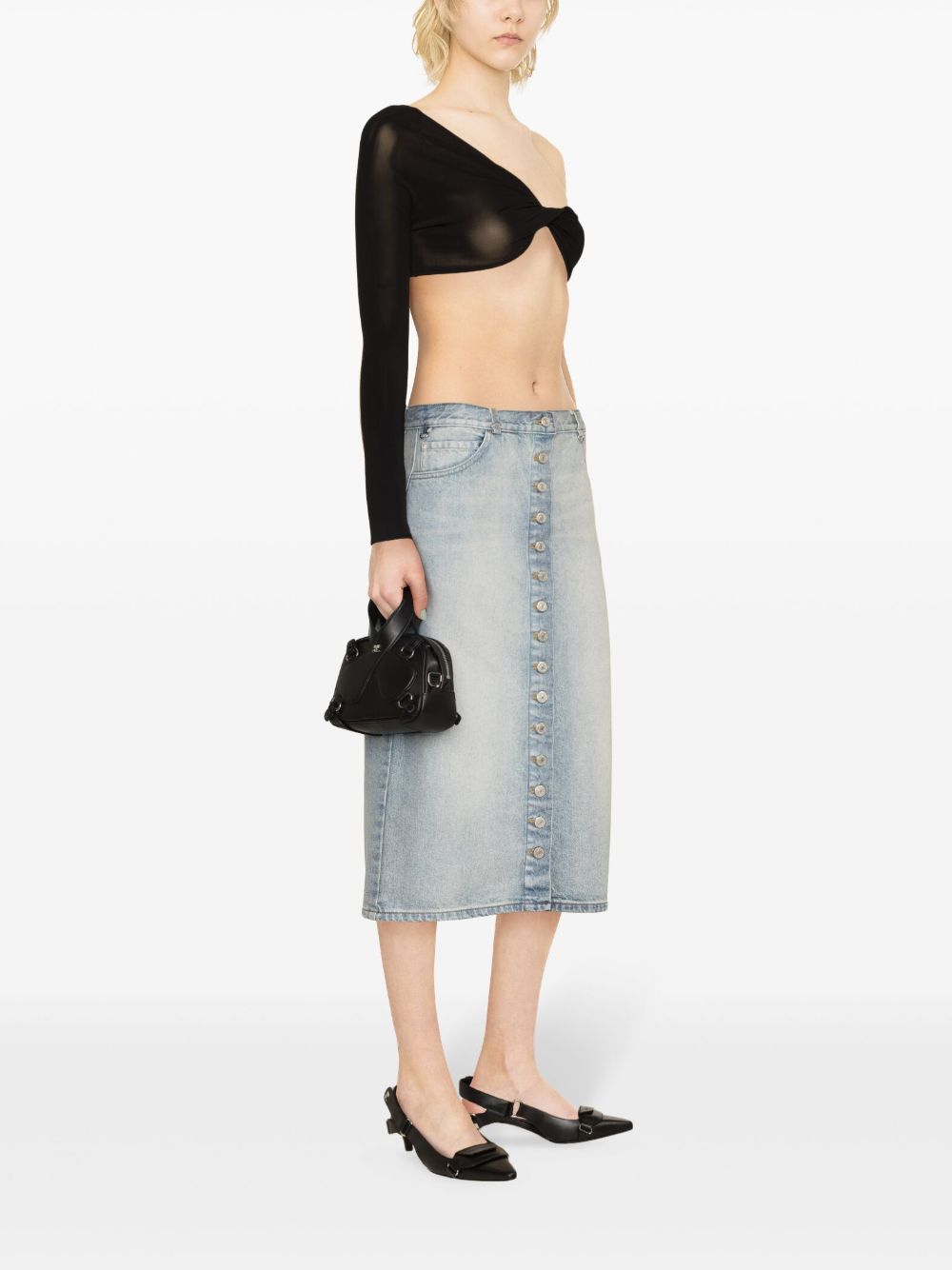 COURREGÈS Denim Midi Skirt