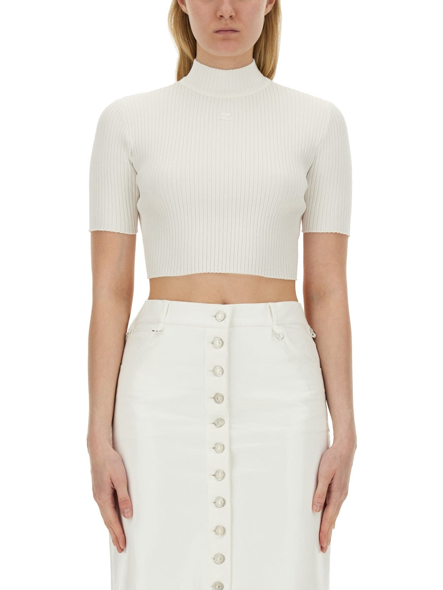 COURREGÈS Women's Crop Top - Size S