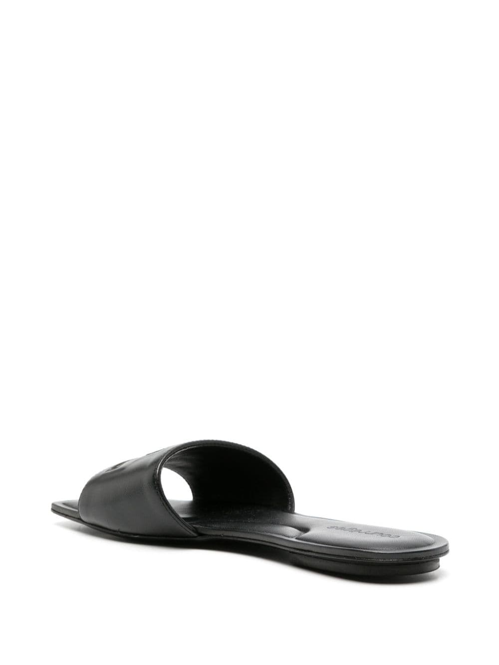COURREGÈS Logo Leather Flat Sandals
