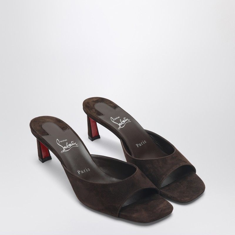 CHRISTIAN LOUBOUTIN Suede Condora Flat Sandals for Women - Open Toe with Medium Heel