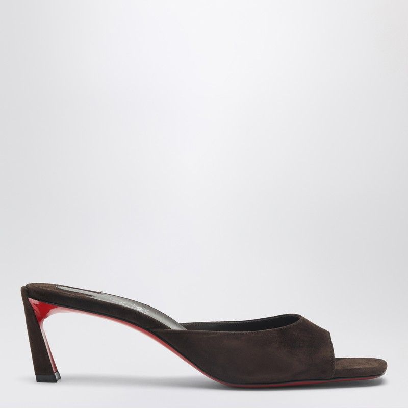 CHRISTIAN LOUBOUTIN Suede Condora Flat Sandals for Women - Open Toe with Medium Heel