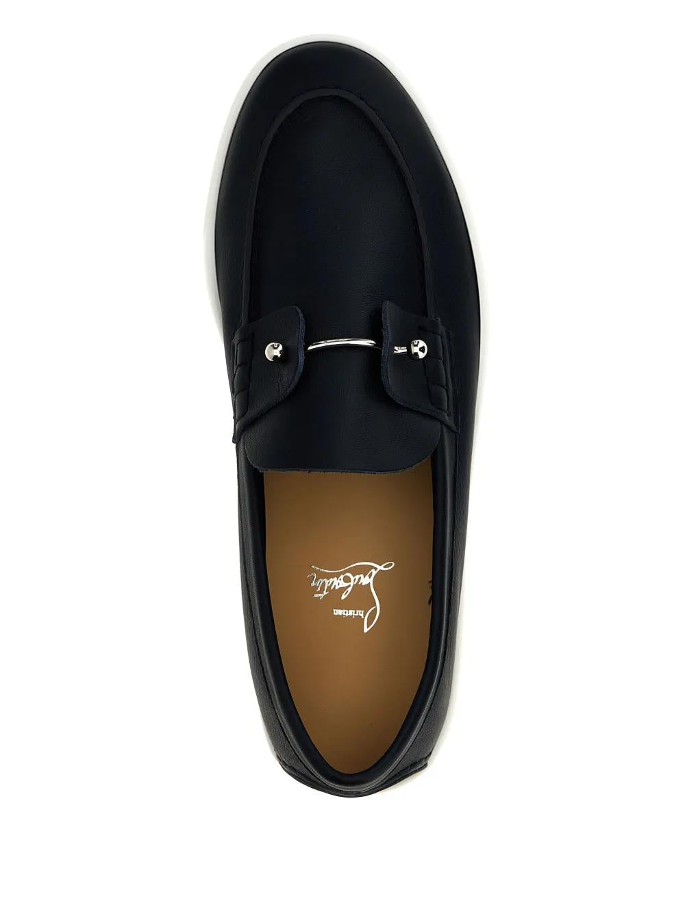 CHRISTIAN LOUBOUTIN Chambeliboat Flat 100% Leather Men’s Moccasins