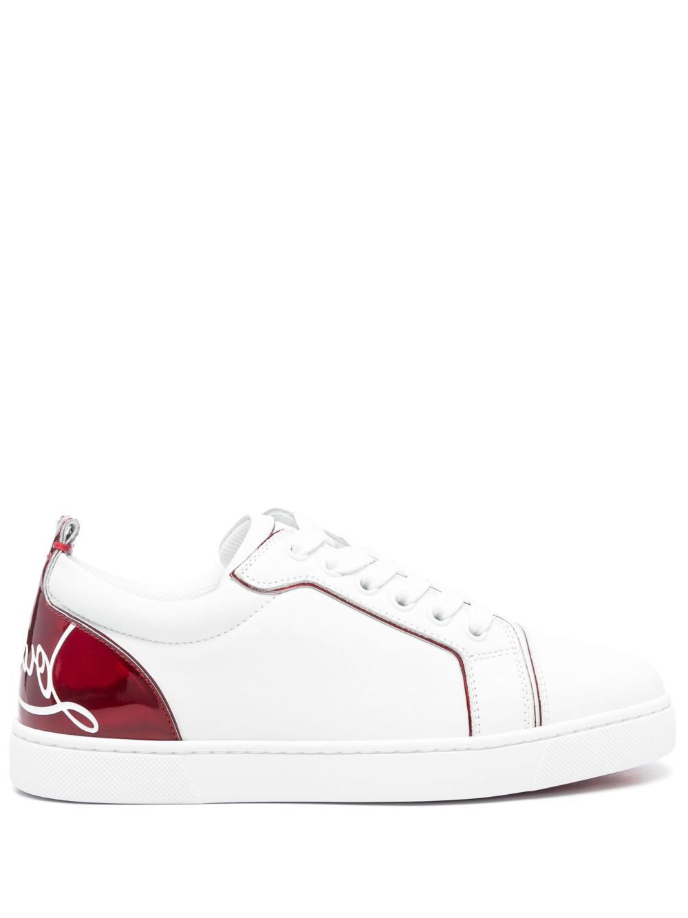 CHRISTIAN LOUBOUTIN 100% Leather Women's Sneakers with Signature Red Sole