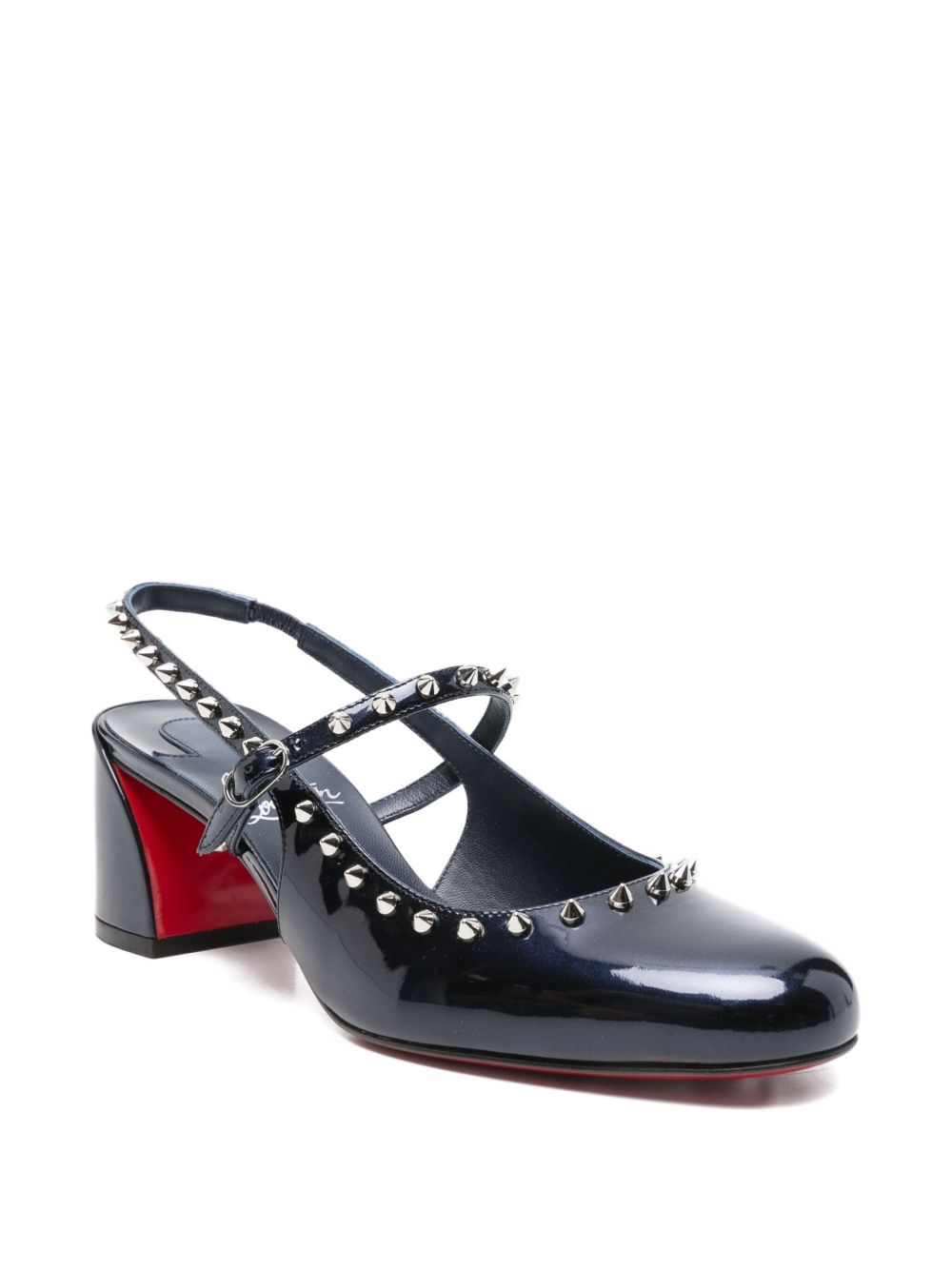 CHRISTIAN LOUBOUTIN Studded Slingback Block Heel Pumps