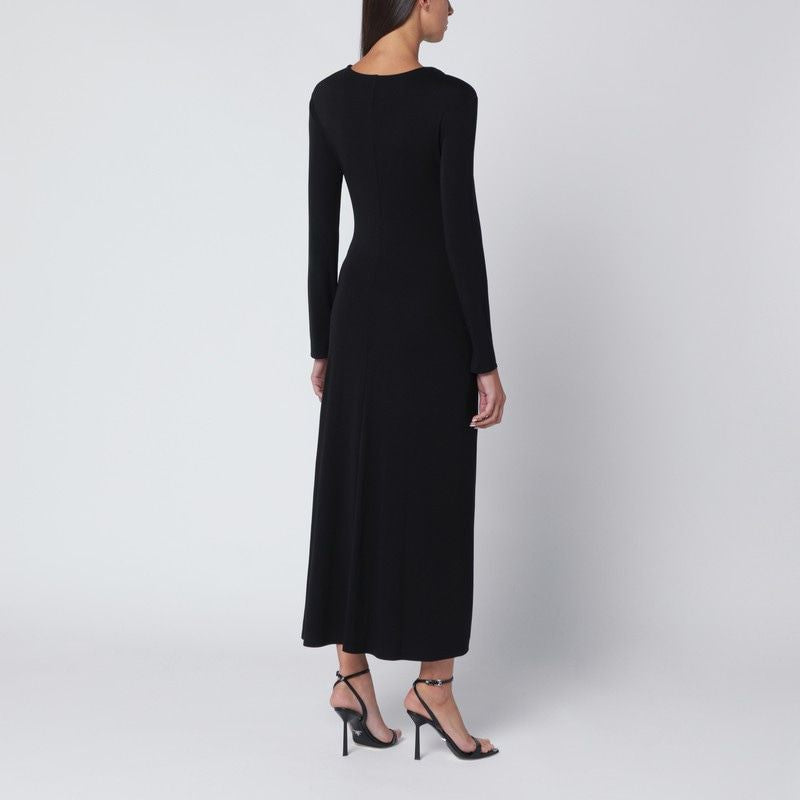 JONATHAN SIMKHAI Draped Front Midi Dress with Long Sleeves