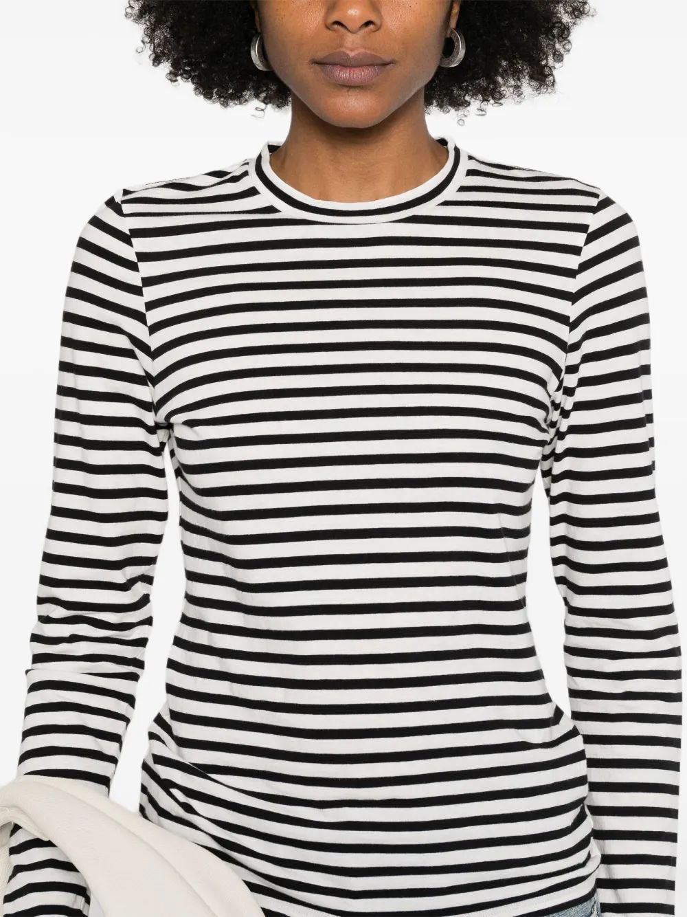 NILI LOTAN Striped Sleeve Multicolor T-Shirt for Women