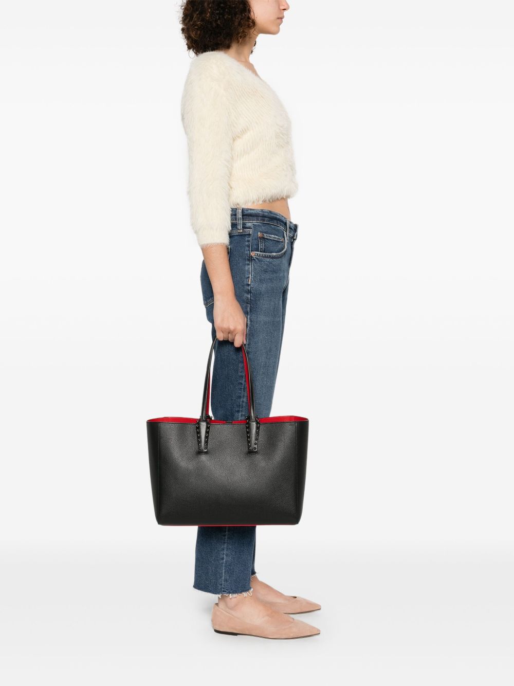 CHRISTIAN LOUBOUTIN 100% Leather Handbag with Removable Pouch and Top Handles