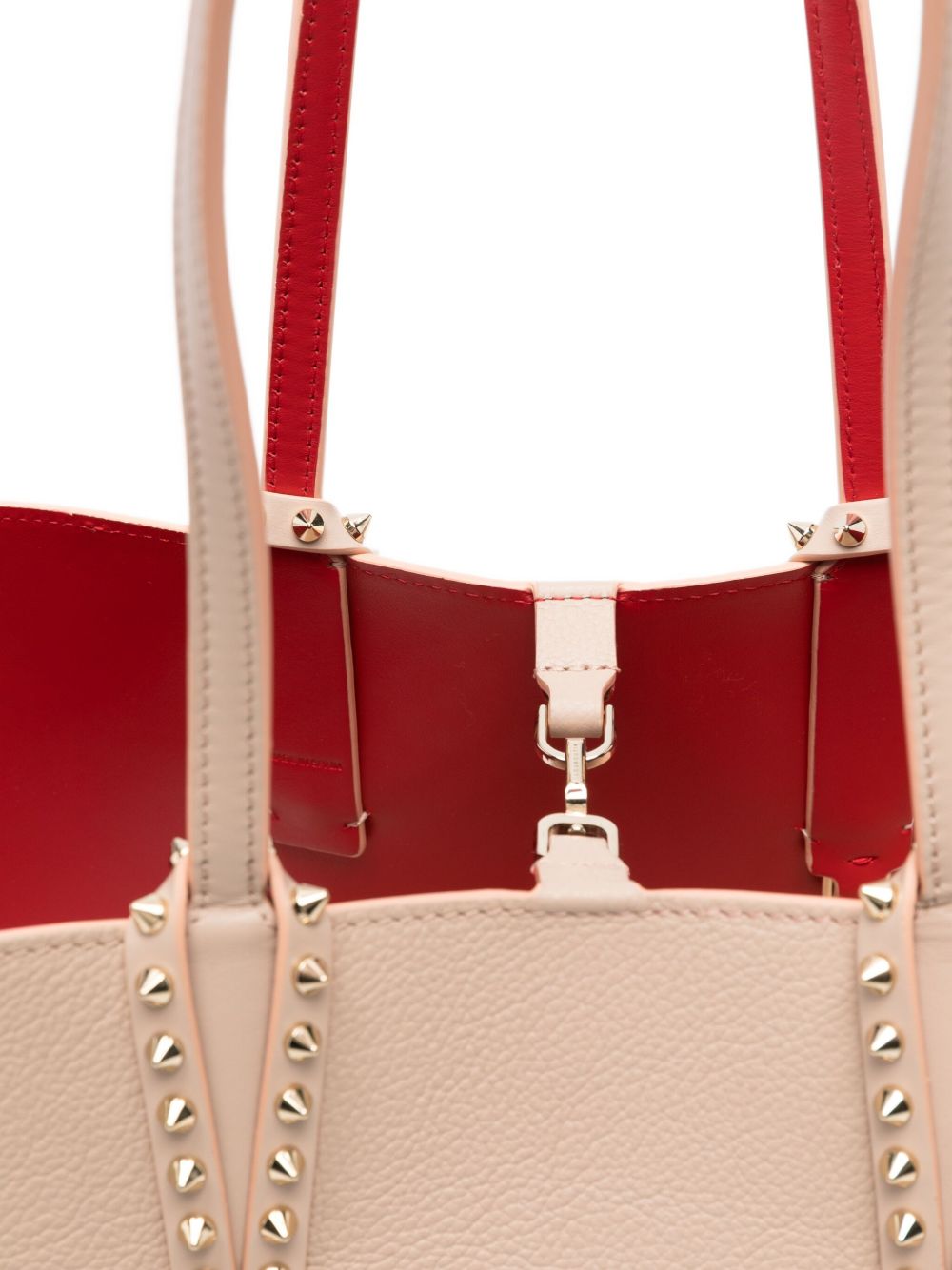 CHRISTIAN LOUBOUTIN Studded Fabric Handbag with Top Handles - FW25