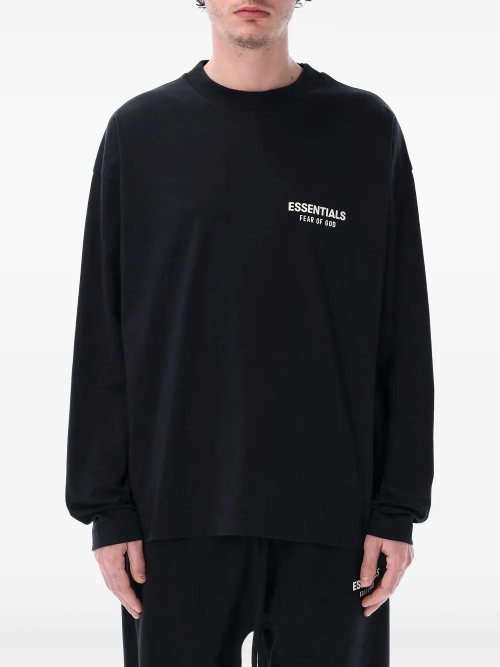FEAR OF GOD ESSENTIALS Essential Black Cotton Sweater with Logo for Men
