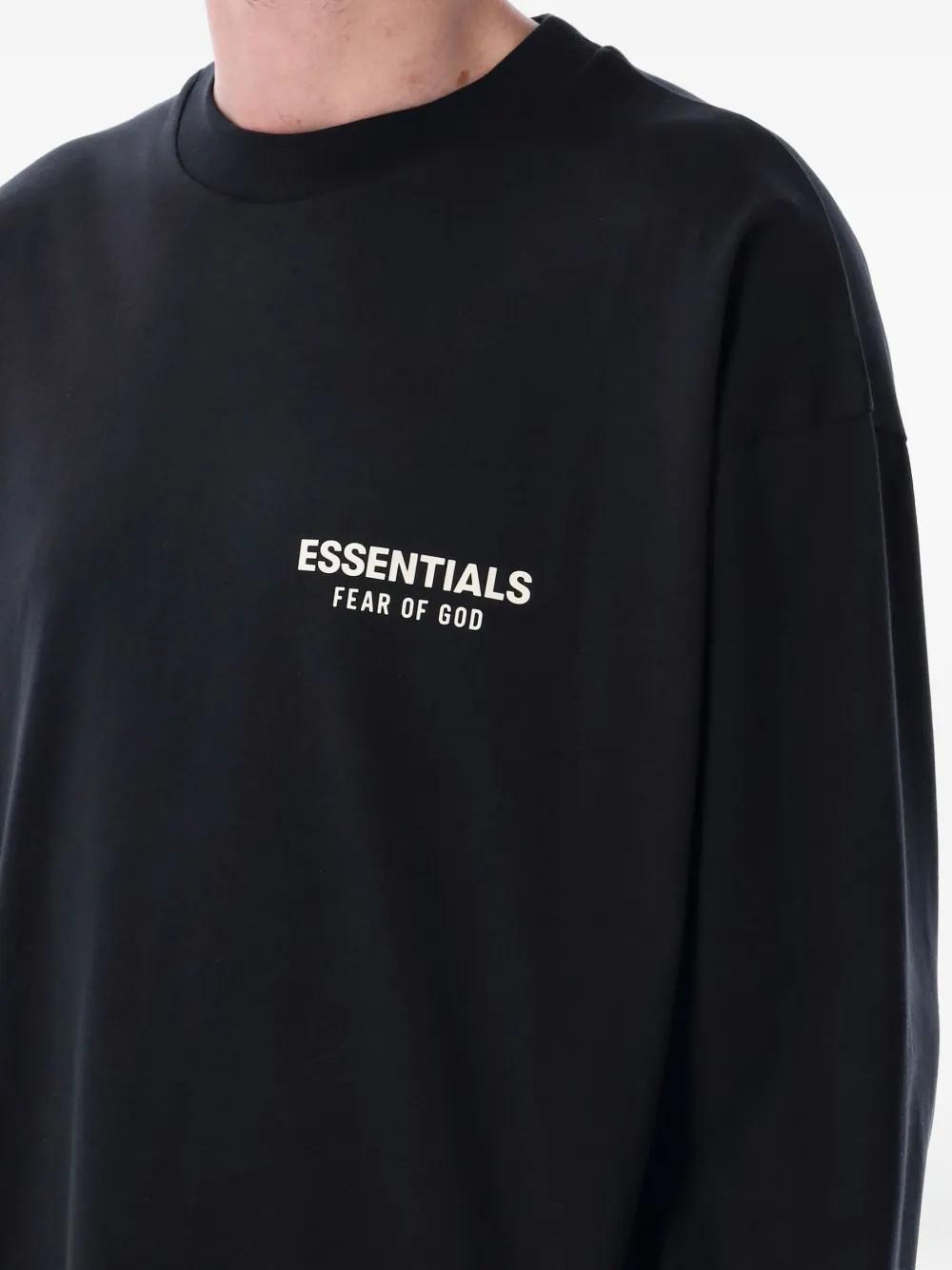 FEAR OF GOD ESSENTIALS Essential Black Cotton Sweater with Logo for Men